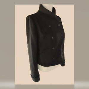 Obakki Wool Coat Casual Smart Classic Brown Jacket Doublebreasted SZ 8 NWOT